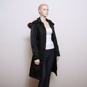 DKNY‎ Faux Fur Collar Trench Coat